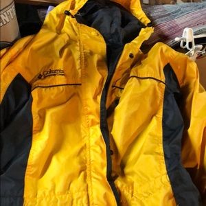 Yellow and black Columbia rain jacket